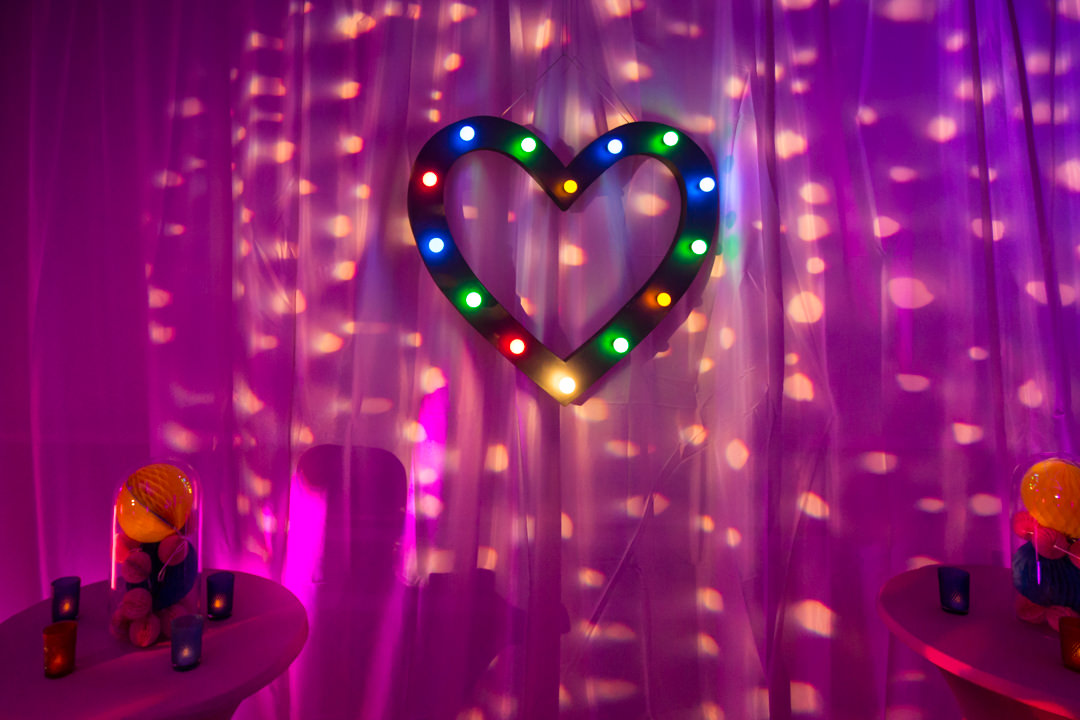 bright and bold, heart luminaires